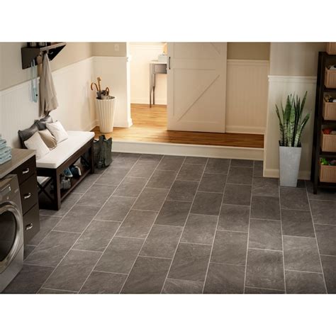 Style Selections Glentanner Slate Tile Look Laminate Flooring at Lowes.com