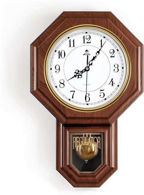 Amazon.com: KANEODOT Pendulum Wall Clock Battery Operated, Imitation ...