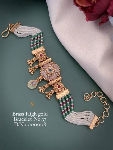 Brass High Gold Bracelets 9 - Amrah Wholesale