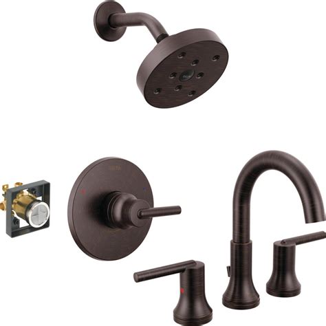 Shop Delta Trinsic Venetian Bronze Shower Faucet with High Flow ...