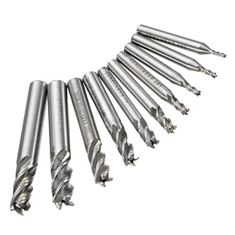 10pcs 2-10mm 4 Flute Milling Cutter End Mill Cutter CNC Tool : Amazon ...