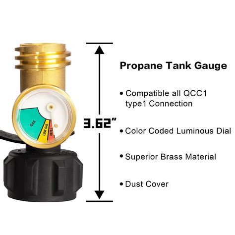 DozyAnt Propane Tank Gauge Level Indicator Leak Detector Gas Pressure ...