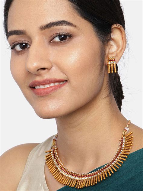 Sukkhi Sensational Gold Plated Austrian Diamond Choker Necklace Set fo ...