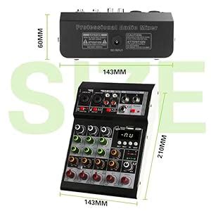 kh Digital Audio Mixer 4 Channel Mini DJ Controller Karaoke Mixer USB ...