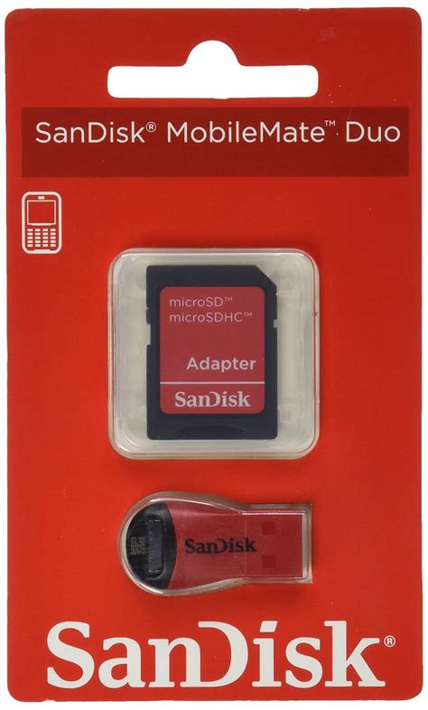 SanDisk Mobile Mate Duo Flash Memory Card Reader with Adapter : Amazon ...