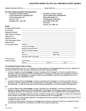 Solicitor’s Report on Title - Blank Fillable Template | Fill Out, Print ...
