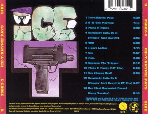 Ice-T - Rhyme Pays (CD) | RAPSOURCE.NET