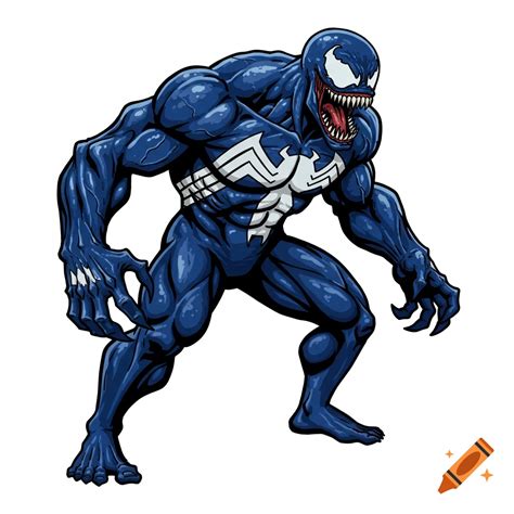 Illustration of the comic book character Venom roaring with sharp teeth ...