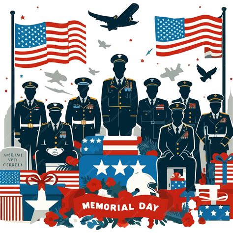 Premium Vector | Happy Memorial Day Greetings Illustration Vector