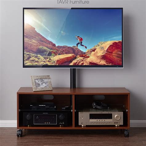Rolling Tv Cabinet Heavy Duty Rolling TV Stand With Wheels For 23 65