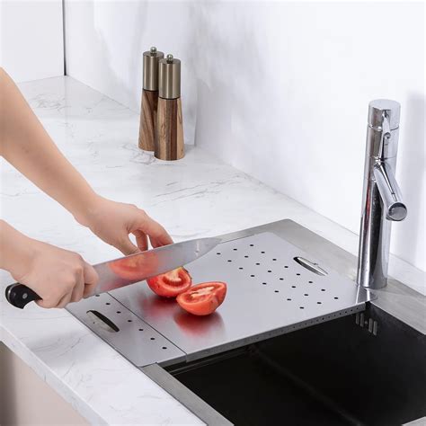 Amazon.com: Over the Sink Cutting Board, Stainless Steel Over Sink ...