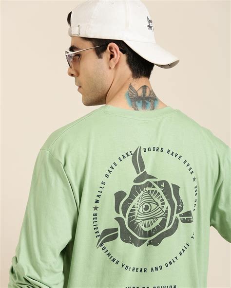 Buy Men's Green Graphic Printed Oversized T-shirt Online in India at ...