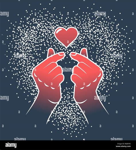 korean heart hand gesture symbol. Symbol of the heart and love. Korea ...