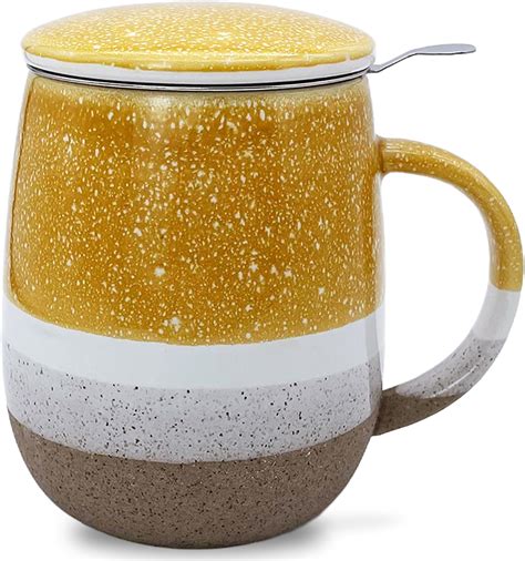 Amazon.com | YumKubis 13.5oz Tea Mug with Infuser and Lid, Loose Leaf ...