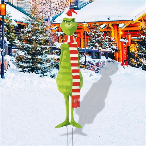 Grinch Christmas Yard Signs with Stakes - Extra Large for Outdoor ...