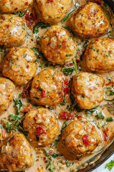 Creamy Spinach Turkey Meatballs Recipe — Eatwell101