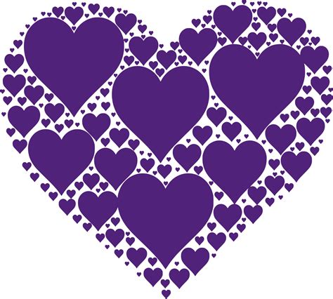 Purple Heart Svg Clip Arts - Hearts In Heart Magenta - Png Download ...