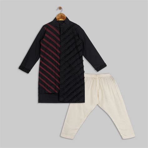 Black Anchor and Frill Kurta Set – Tiny Tales