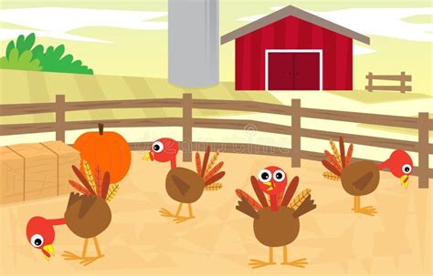 Turkey Farm stock vector. Illustration of thanksgiving - 45136403