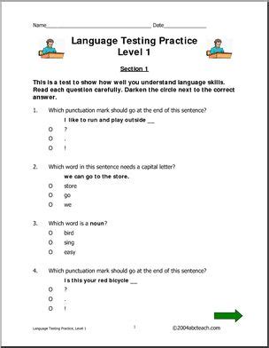 Image result for Language Arts Practice Test