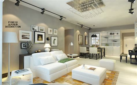 现代风格灰白客厅设计效果图装饰装修素材免费下载(图片编号:5532636)-六图网