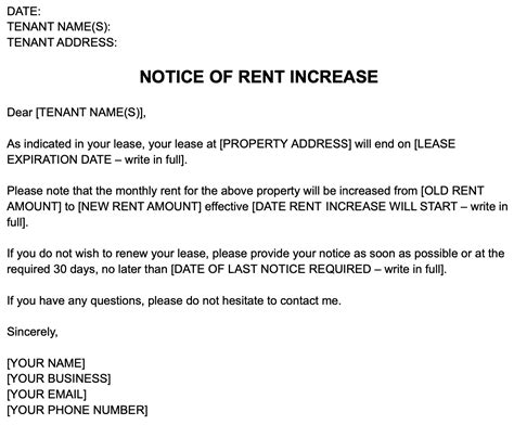 Nh Rent Increase Notice at Sandra Raines blog