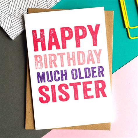 birthday card ideas for older sister