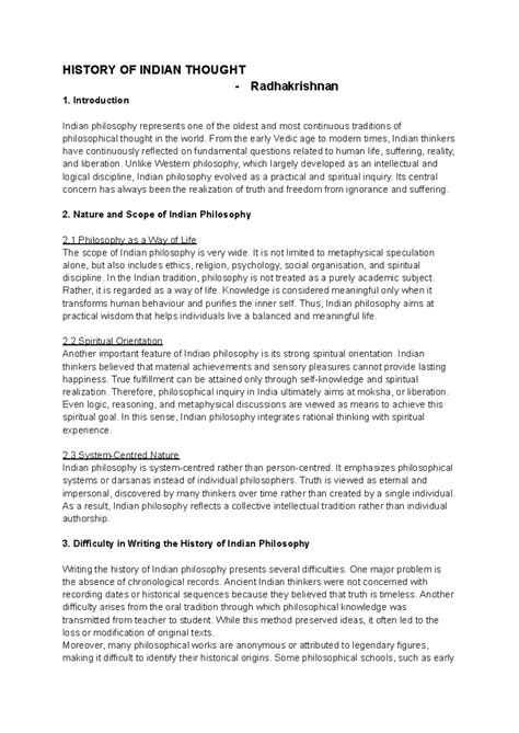 HISTORY OF INDIAN THOUGHT: AIP Course Notes on Philosophy - Studocu