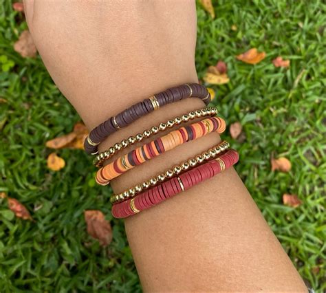 clay bead bracelet ideas autumn