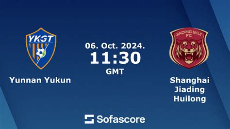 Yunnan Yukun vs Shanghai Jiading Huilong live score, H2H and lineups | Sofascore