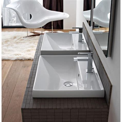Nameeks ML White Ceramic Wall-mount Square Modern Bathroom Sink (24.2 ...