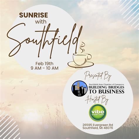 Sunrise with Southfield Events Page - Southfield Area Chamber of Commerce