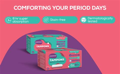 Evereve Tampons, For Heavy Menstrual flow, 20 pcs, Super absorption ...