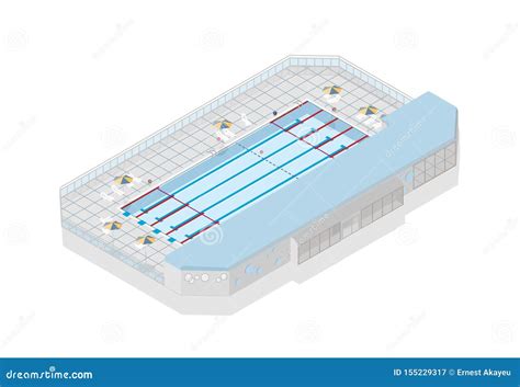 Olympic-size Swimming Pool for International Competition Isolated on ...
