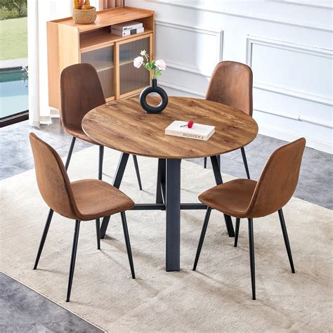 Round Dining Table Chairs Set Of 4