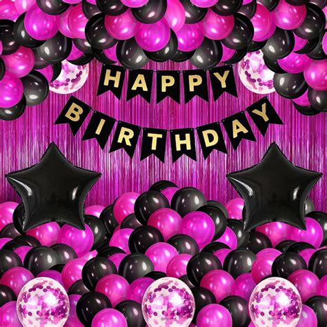 PRETTY UR PARTY BlackPink Party Decorations Kit-80 pcs Include Bunting ...