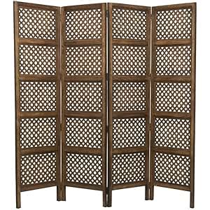 WoodCraftia Wooden Room Divider Partition - Foldable Wood Screen ...
