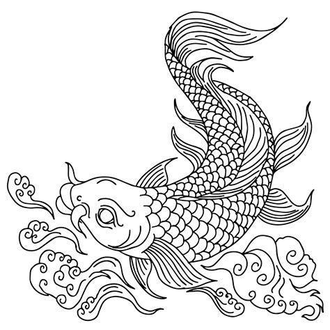 Koi Fish Outline Template
