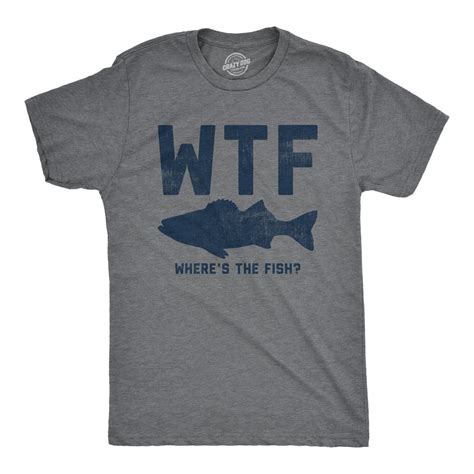 WTF: Where's the Fish, Mens Fishing T Shirt, Funny Fishing Shirt ...