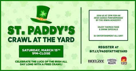 St. Paddys Crawl at The Yard, Beeline - Easton Town Center, Columbus ...