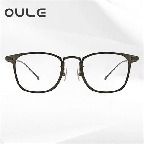 OULE 近视眼镜男纯钛全框眼镜 余文乐同款超轻近视钛架 枪色_眼镜框_OULE眼镜网