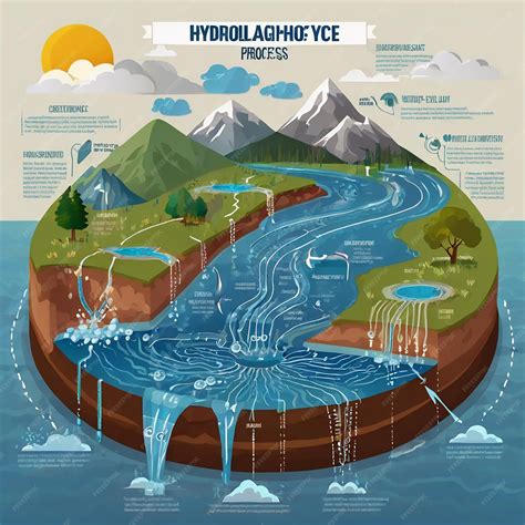 The hydrological cycle process visually for learning course water ...