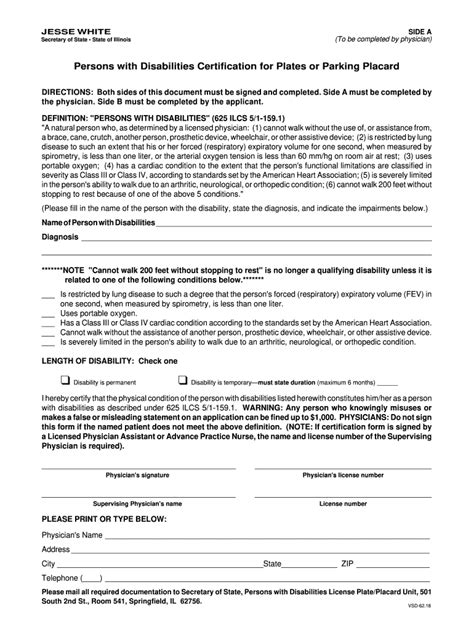 Illinois Handicap Placard Form 2020-2022 - Fill and Sign Printable ...
