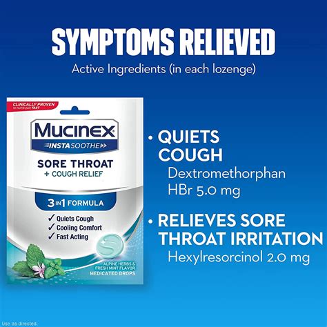 Mucinex InstaSoothe Sore Throat + Cough Relief Drops - Alpine Herbs ...