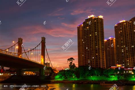 钦州城市夜景,子材大桥,都市风光,建筑摄影,摄影素材,汇图网www.huitu.com