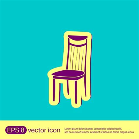 Chair icon symbol furniture home interior Vector Image