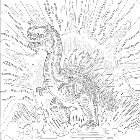 Dinosaur Coloring Pages Spinosaurus | Coloring Pages Mimi Panda