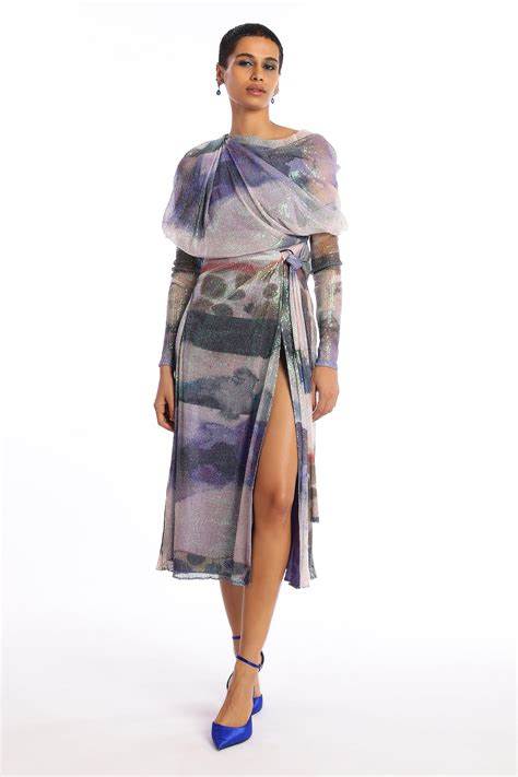 Buy Mrunal Thakur In Cascade - Misty Purple Sequin Tulle Dress Online ...