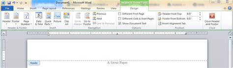 Image result for How to Set Header in Word