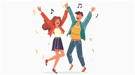 A cartoon illustration of two people dancing with music notes | Premium ...